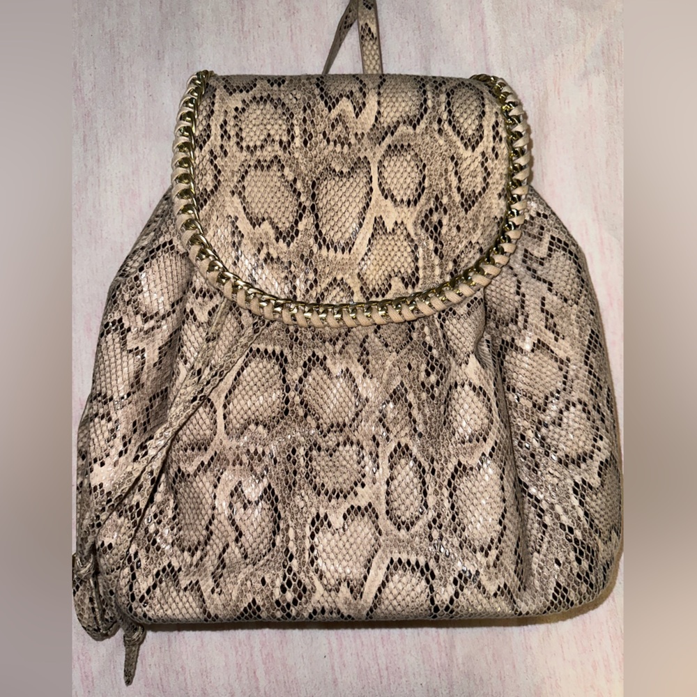 Steve Madden Faux Snakeskin Backpack